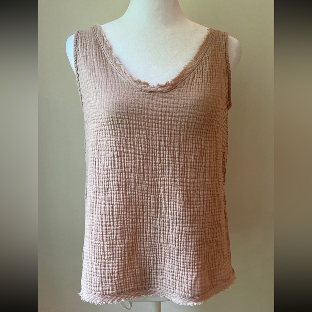 Women's Casual Textured Tank Top - pale pink